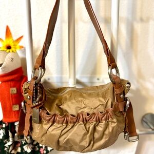 DKNY Small Brown slouchy fabric bag